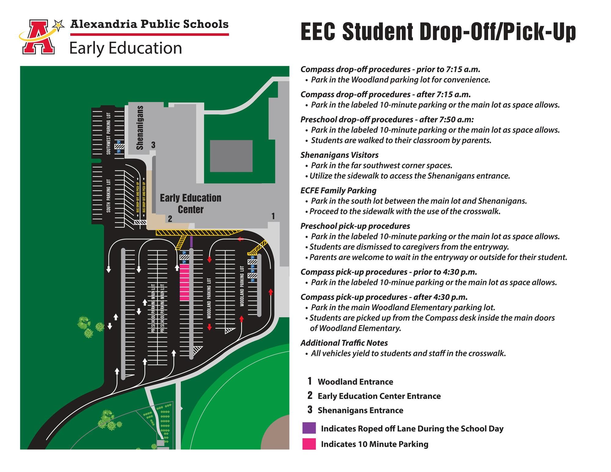 EEC Student Drop-Off/ Pick Up Map